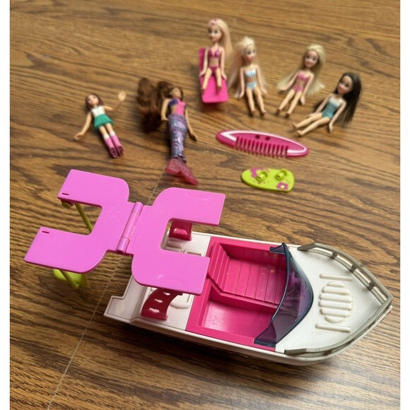 2009 Mattel Polly Pocket Tropical Splash Adventure Boat on Wheels, 6 Dolls - Picture 5 of 7